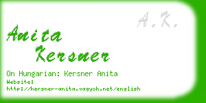 anita kersner business card